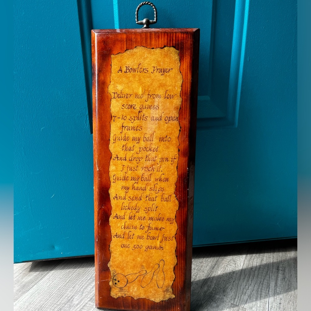 A Bowlers Prayer Wood Wall Hanging